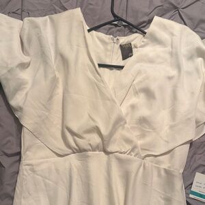 Taylor White dress with high low bottom